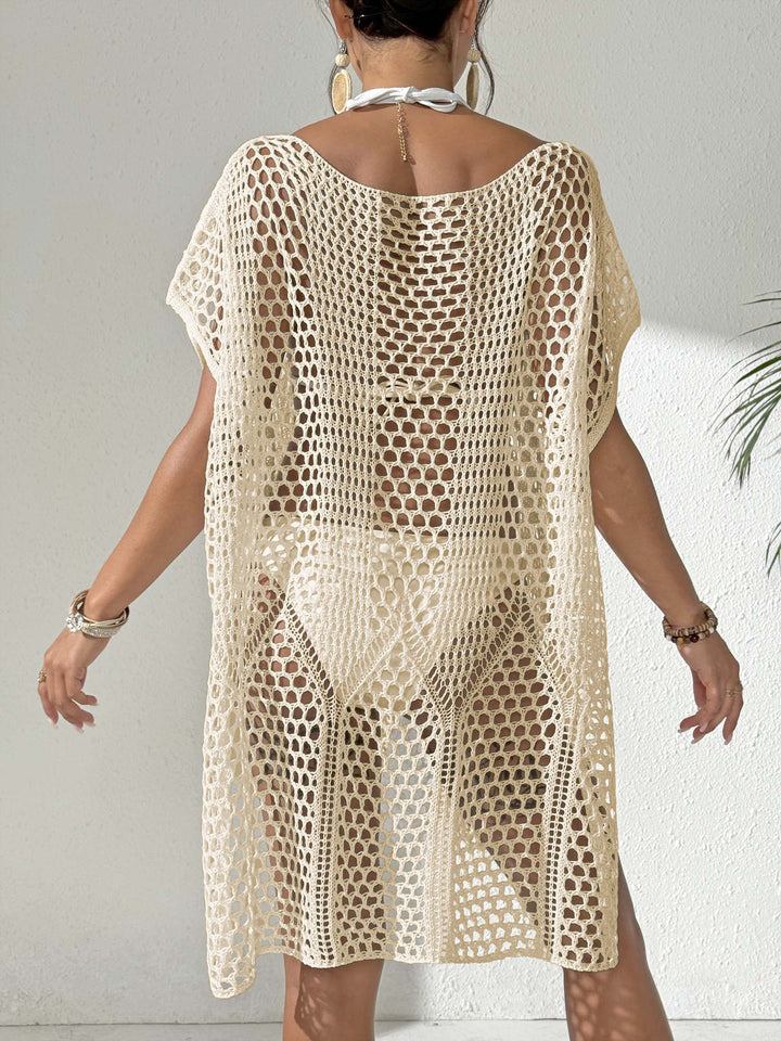 Ladies Elegant Open-Knit Swimsuit-Sarong Chic Tunic and Style