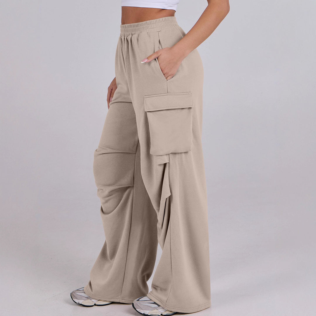 Pantalons cargo décontractés pour femmes avec taille élastique et jambes larges Chic & Stil