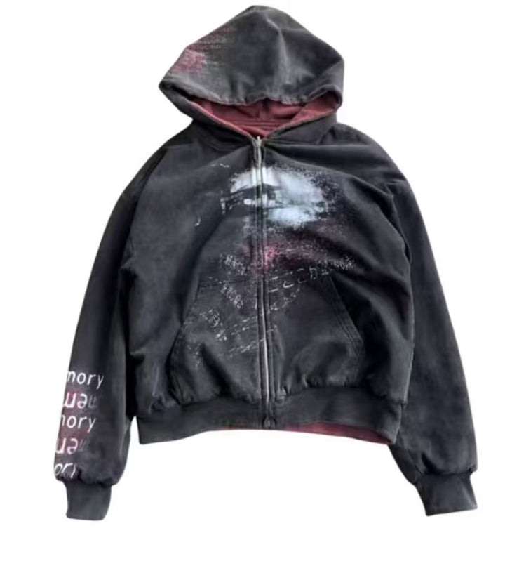 Veste hoodie décontractée pour femmes avec motif graphique imprimé et poches latérales Chic & Stil