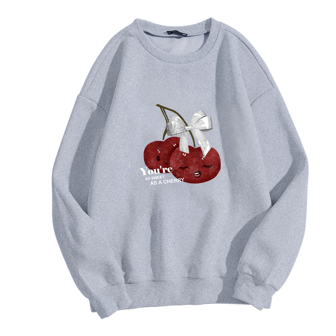 Women's cozy sweatshirt with fruity cherry motif Chic & Stil