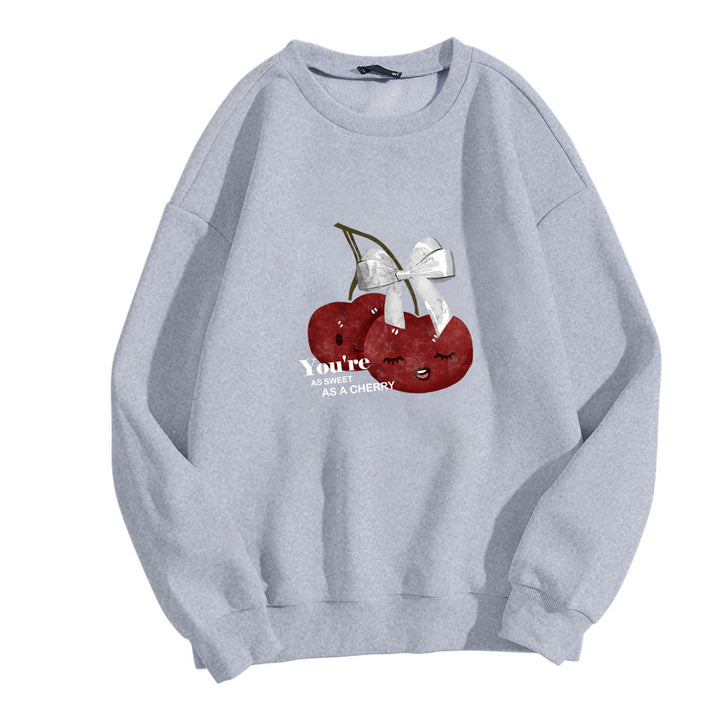 Women's cozy sweatshirt with fruity cherry motif Chic & Stil