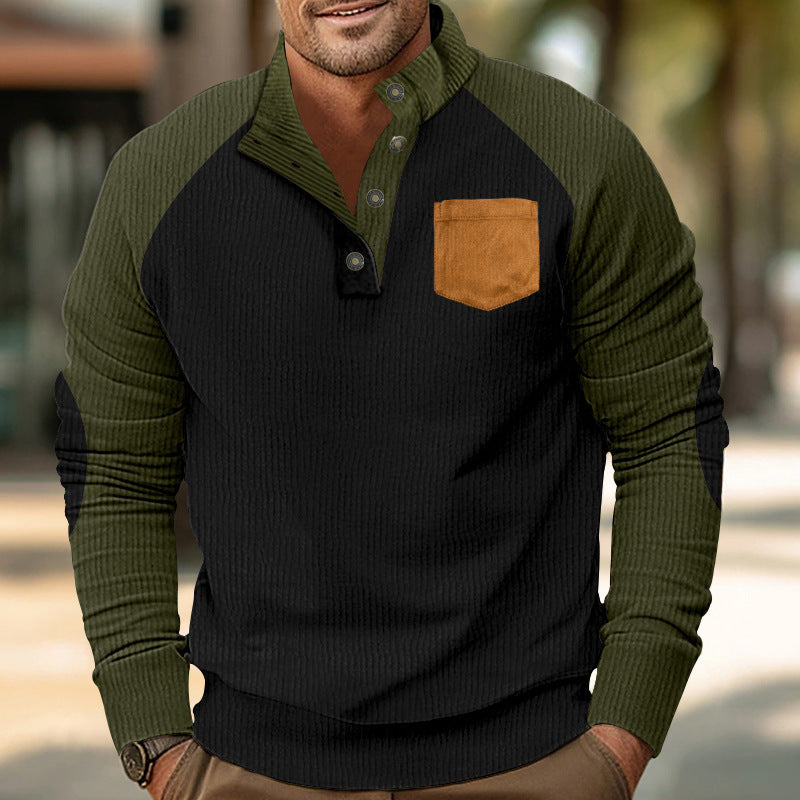 Comfortable long sleeve pullover for men with stylish contrast details Lune London