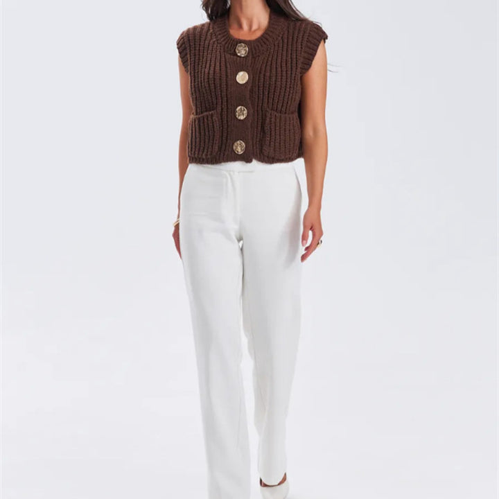 Women's knit jacket with gold buttons and relaxed fit Lune London