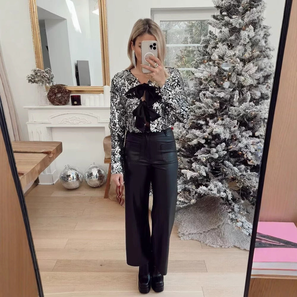 Veste scintillante pour femmes avec nœuds Chic & Stil