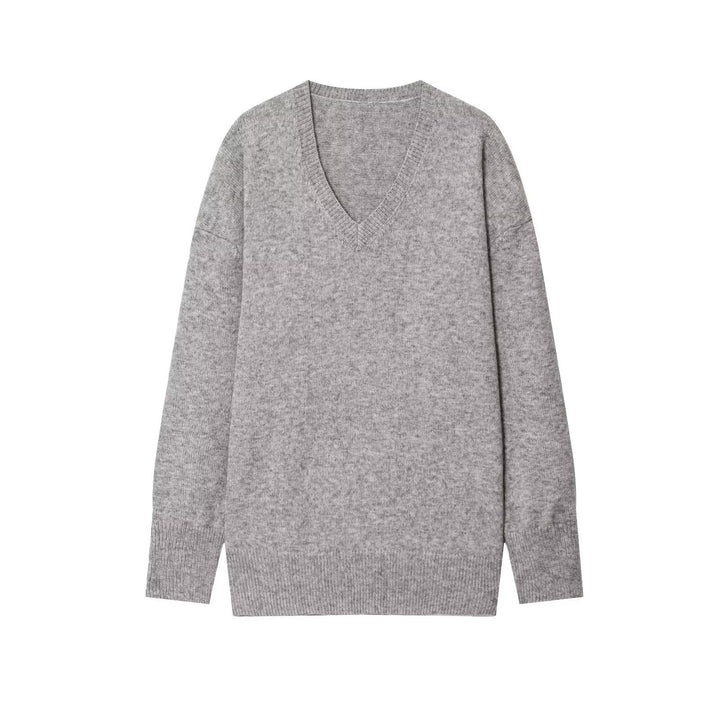 Viscose sweater for women with V-neck and relaxed fit Lune London