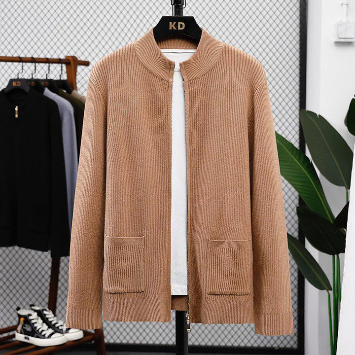 Ladies' knit jacket with modern zipper and practical pockets Lune London