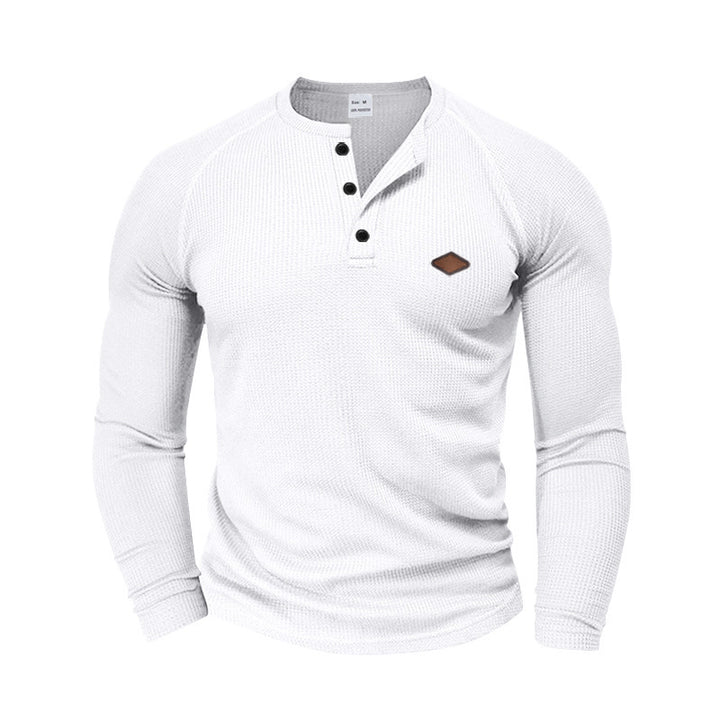 Long sleeve shirt for men in textured fabric with practical buttons Lune London