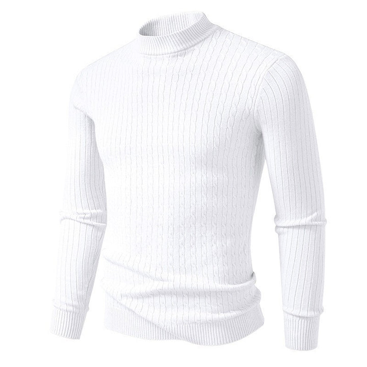 Men's roll neck sweater in structured knit Lune London