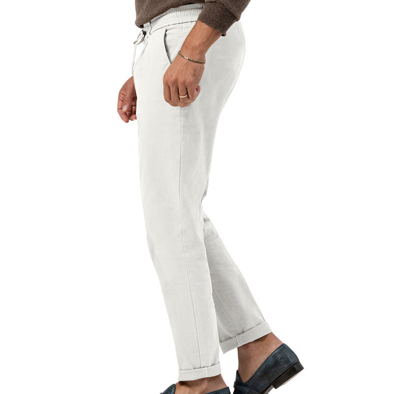 Fashionable summer cargo pants for men with elastic waist and adjustable drawstring Lune London