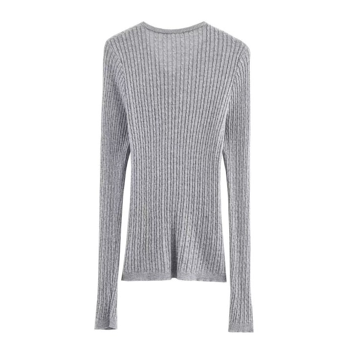 Long sleeve t-shirt for women with textured rib pattern Lune London