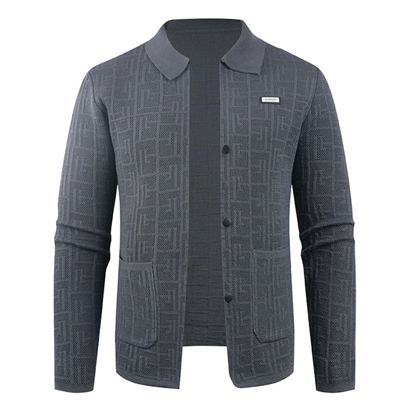 Trendy knitted jacket for men with unique pattern Lune London