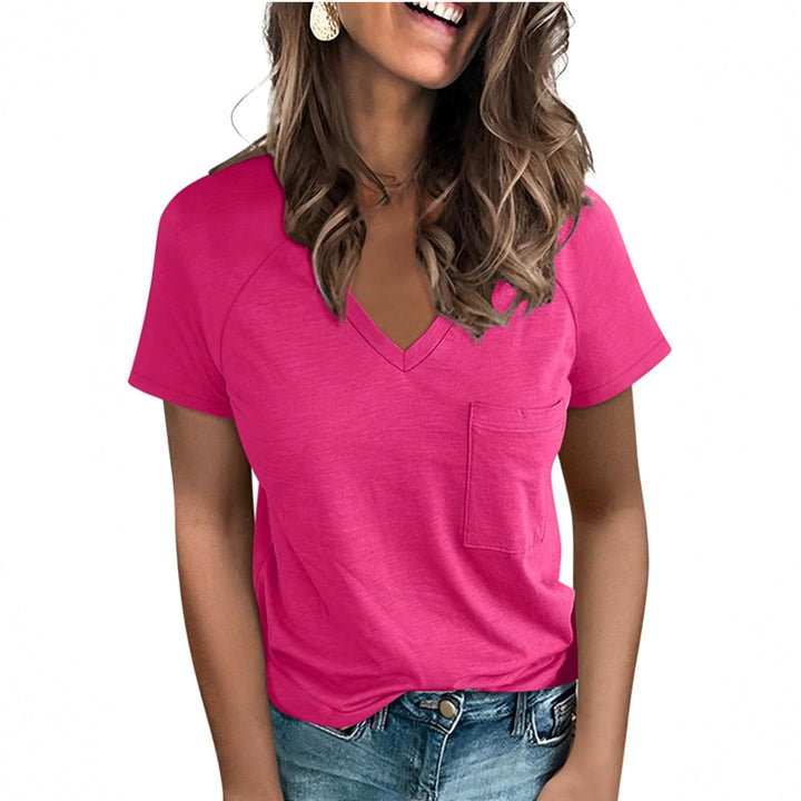 V-neck T-shirt for women with chest pocket Lune London