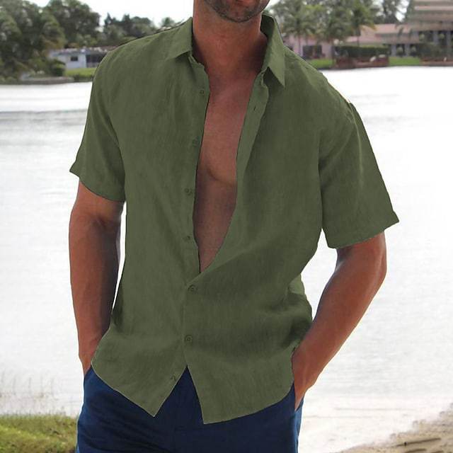 Men's Light Casual Loose Fit Short Sleeve Shirt Lune London