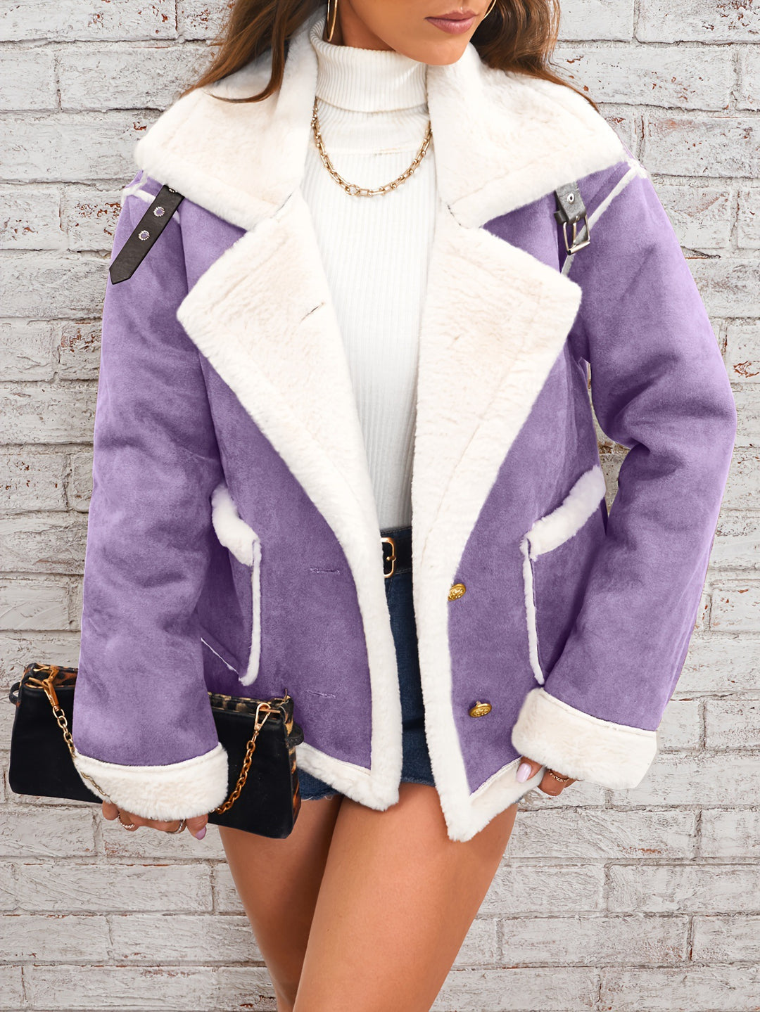 Women's oversized cozy jacket with luxurious faux fur Lune London