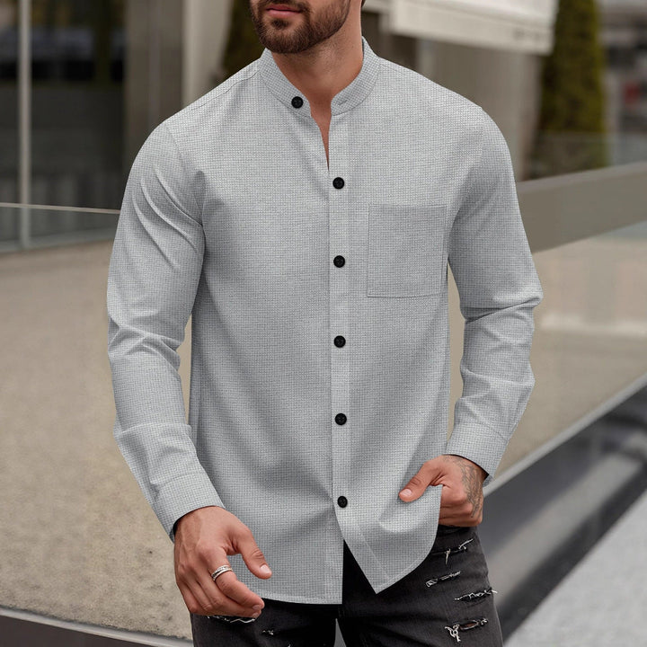 Men's Elegant Shirt with Stand Collar Lune London