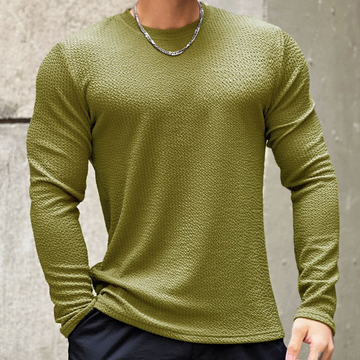Men's long sleeve T-shirt in structured fabric Lune London