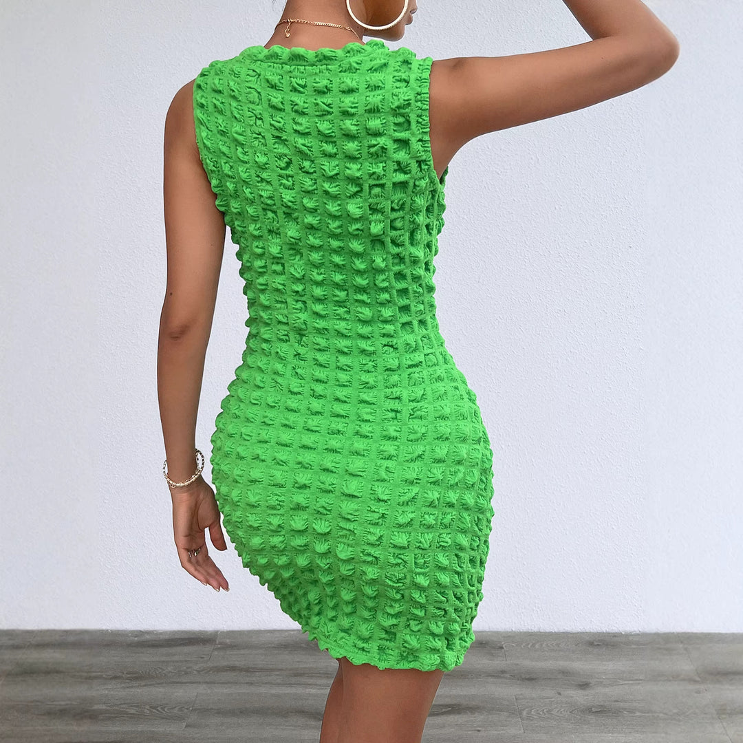 Chic & Stil textured design mini bodycon dress for women