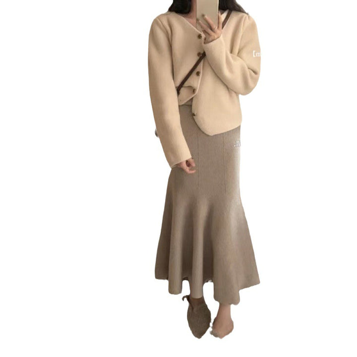 Jupe midi élégante pour femme avec ourlet flottant et taille haute Chic & Stil