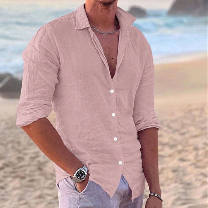 Men's Lightweight Casual Linen Button-Down Shirt Lune London