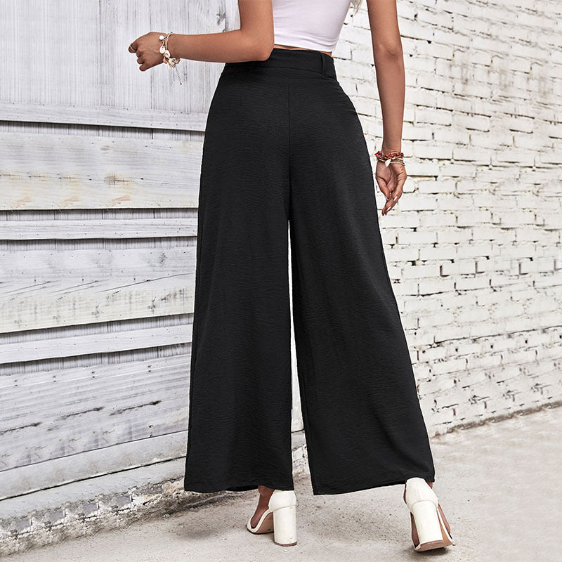Elegant high waist wide trousers for women with belt and pleats Lune London