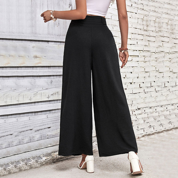 Elegant high waist wide trousers for women with belt and pleats Lune London