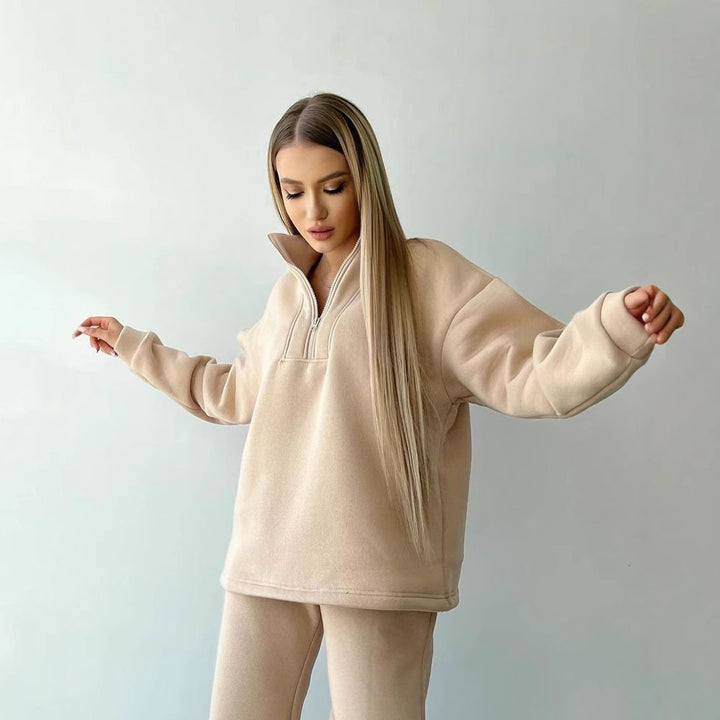 Women's casual sweatshirt jumpsuit and jogging pants with zipper Lune London