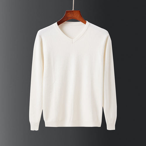 Men's Elegant V-Neck Pullover Made Of Fine Wool Lune London