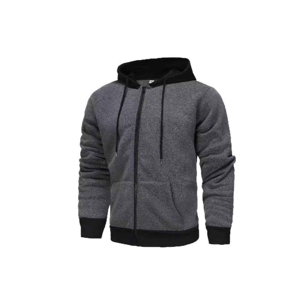 Men's Zip Hoodie with contrasting color and kangaroo pocket Lune London