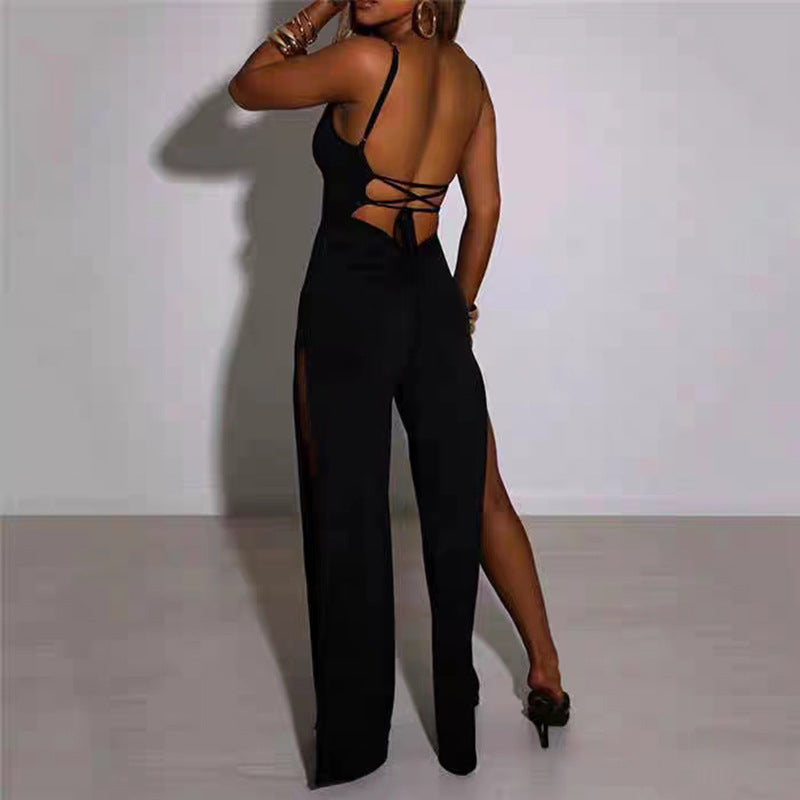 Woman Chic Jumpsuit and Style Cut-out back slit
