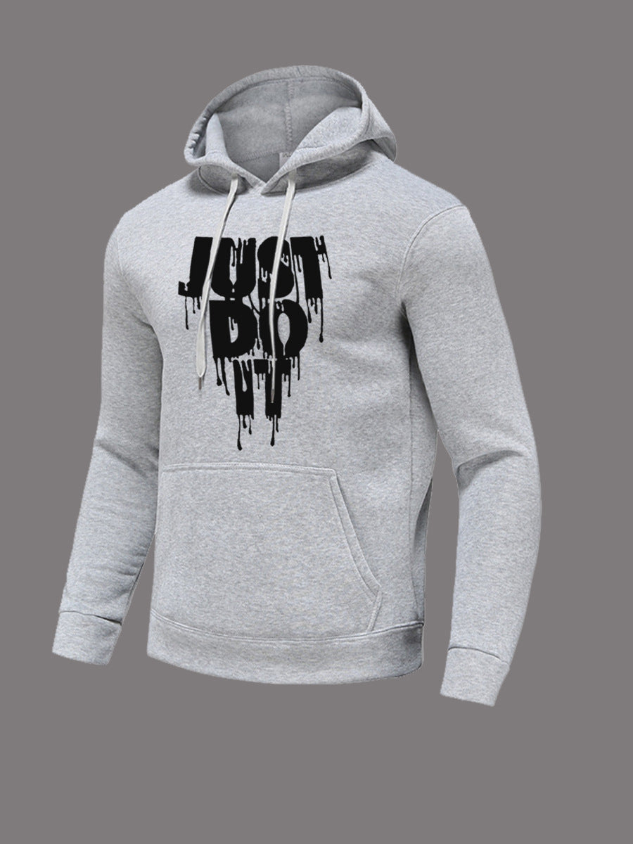 Sporty women's hooded sweatshirt with graphic print and kangaroo pocket Lune London