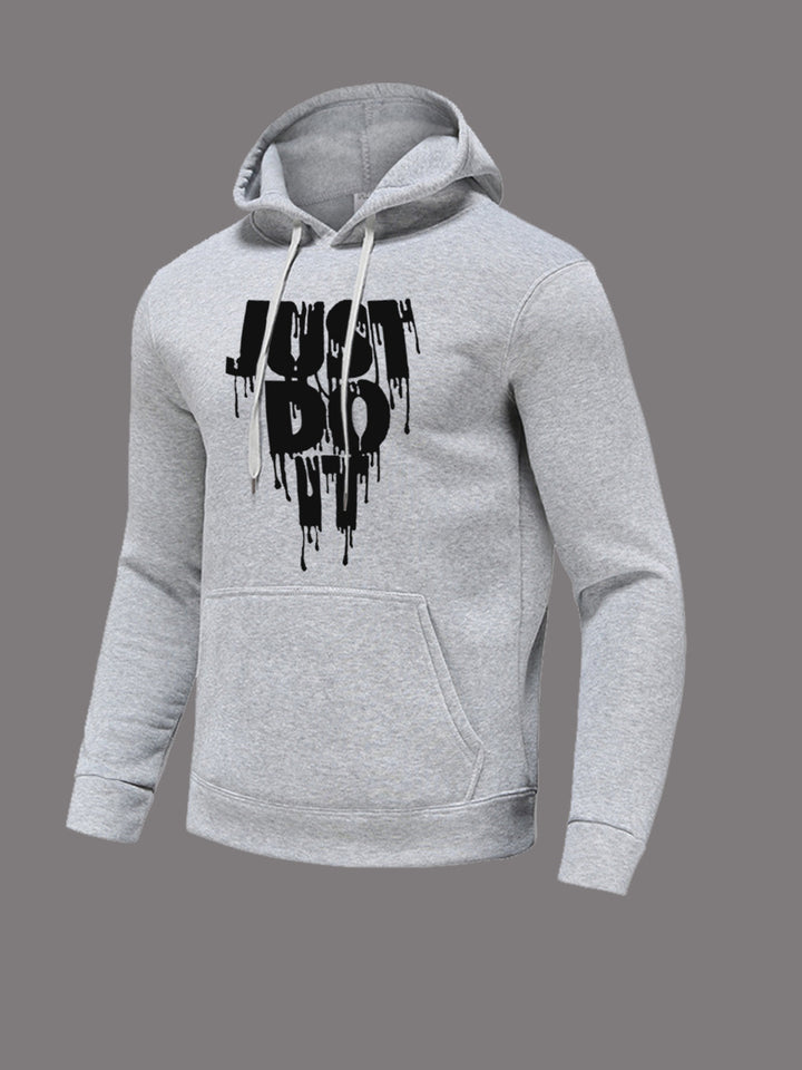Sporty women's hooded sweatshirt with graphic print and kangaroo pocket Lune London