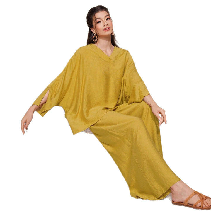 Ensemble décontracté pour femmes en deux pièces avec un haut volumineux et un pantalon large Chic & Stil