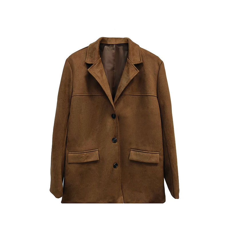 Veste en Suède Élégante pour Femmes avec Coupe Classique et Deux Poches Chic & Stil