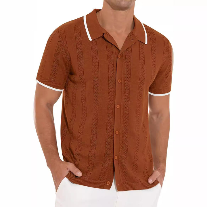 Short sleeve polo shirt for men with textured design Lune London