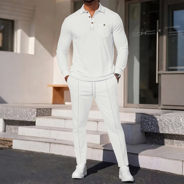 Elegant men's suit with modern cut and fine check pattern Lune London
