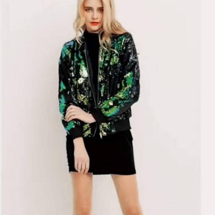 Ladies Bling Bomber Jacket Lune London
