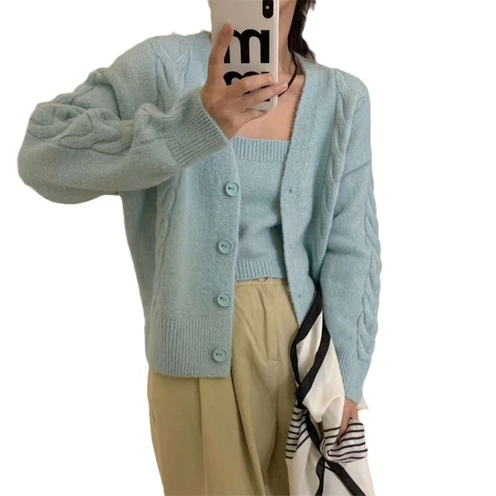 Cardigan pour femmes en maille torsadée avec patte de boutonnage et coupe élégante Chic & Stil