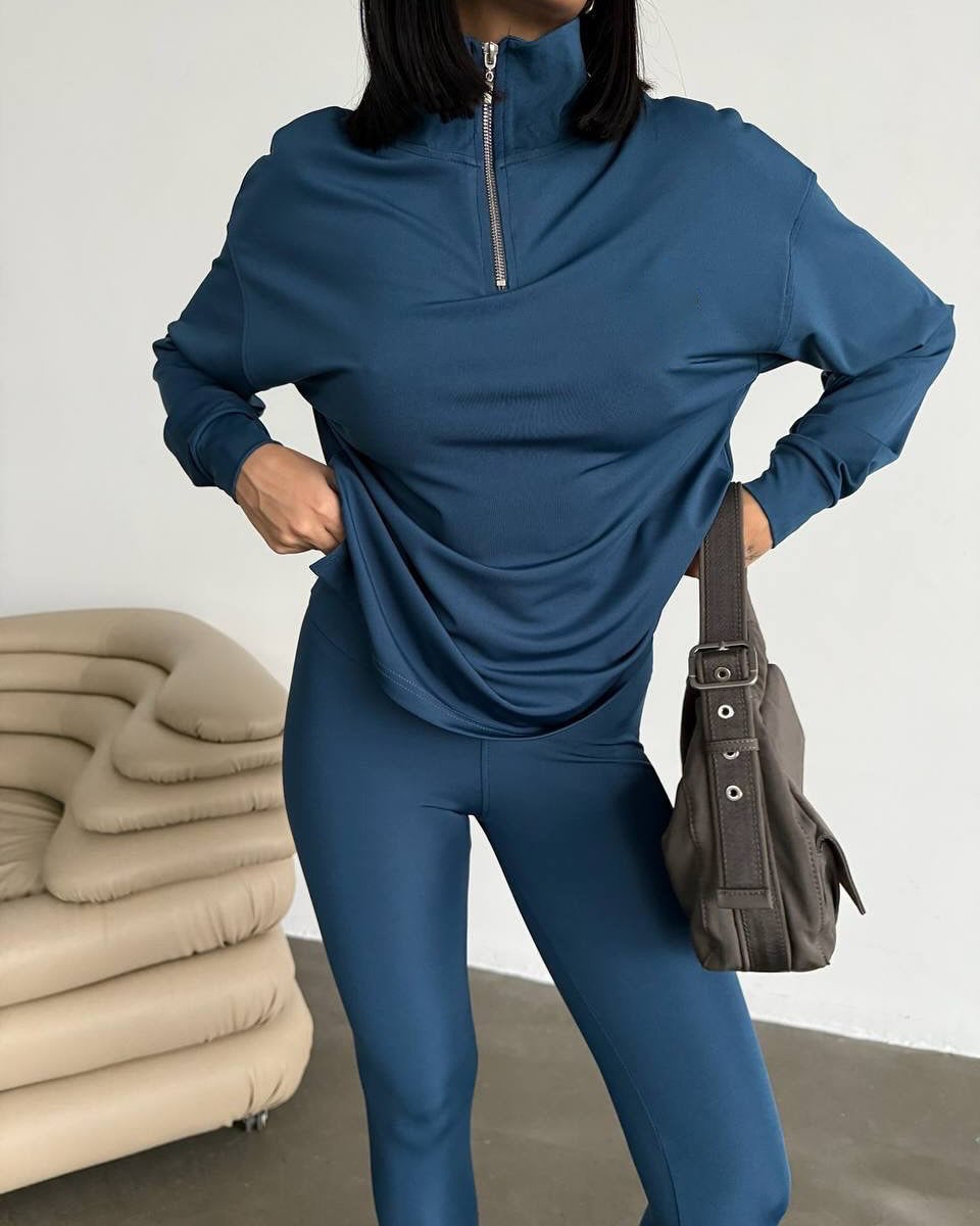 Ladies sporty hoodie with high collar Lune London
