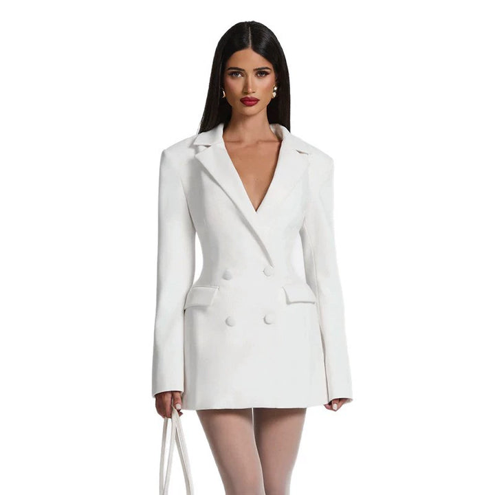 Ladies elegant blazer dress with lace appliqué Chic & Stil