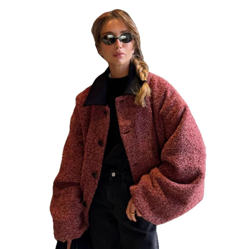 Ladies oversized hoodie with large collar Lune London