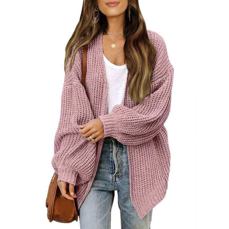 Dames gilet aérien en tricot avec coupe oversize et décolleté en V profond Chic & Stil