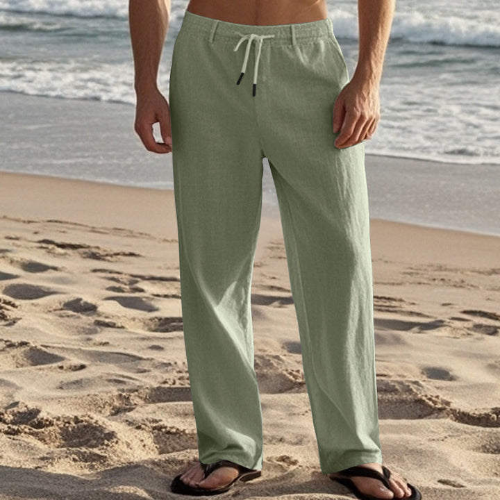 Casual beach pants for men with elastic waistband and practical side pockets Lune London