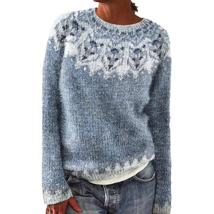 Pull en tricot pour femmes avec motif nordique et coupe confortable Chic & Stil
