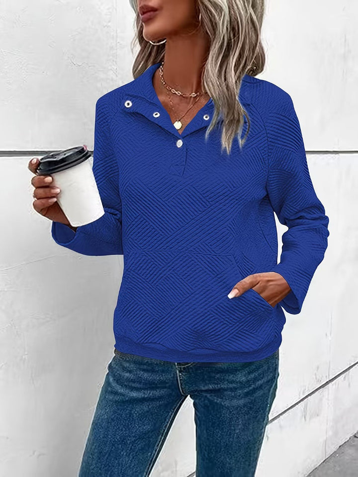 Sweatshirt matelassé pour femmes avec fermeture éclair complète et poches pratiques Chic & Stil