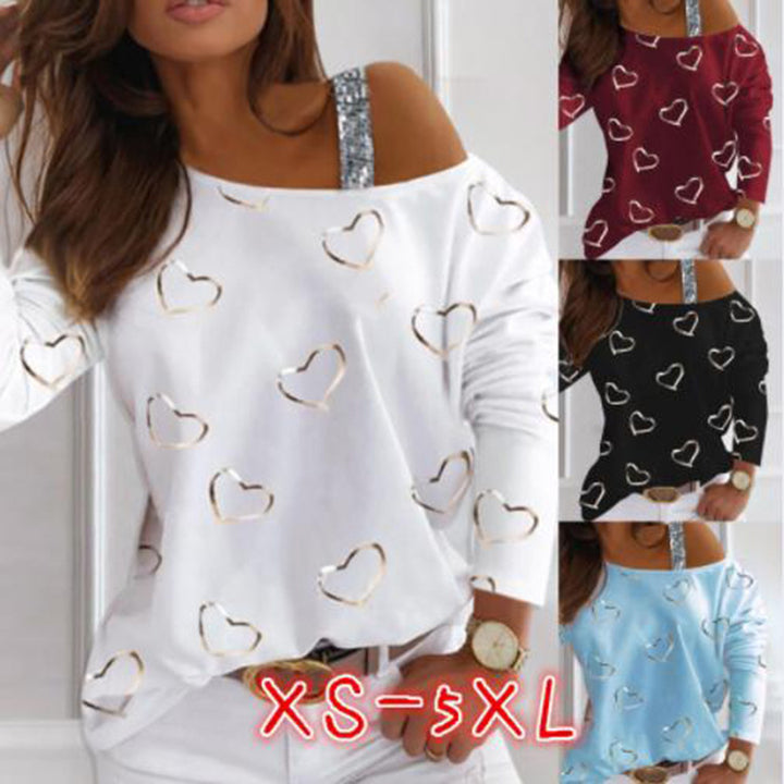 Women's fashionable sweatshirt with heart-shaped design and sparkling accents Lune London