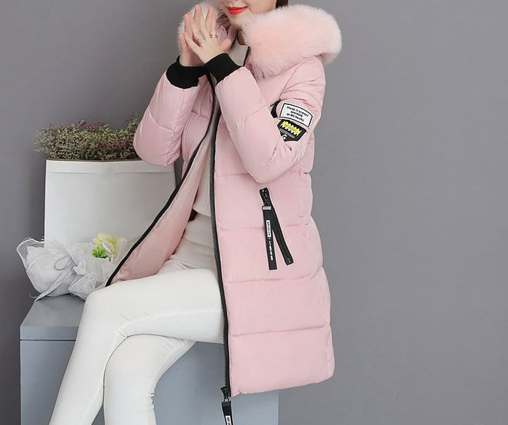 Veste matelassée à manches longues pour femmes avec col en fausse fourrure amovible Chic & Stil