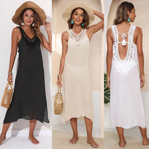 Woman Stylish Layered Crochet Dress Lune London