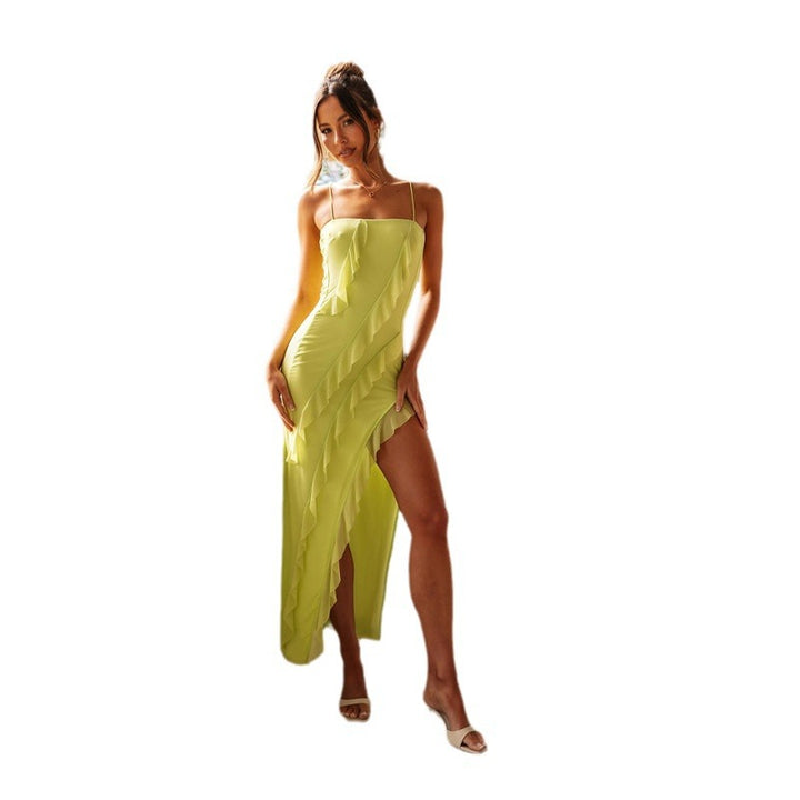 Chic & Stil Women's Ruffled Summer Dress with Side Slit