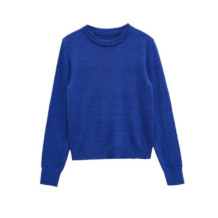 Ladies comfortable round neck sweater in high quality cotton Lune London