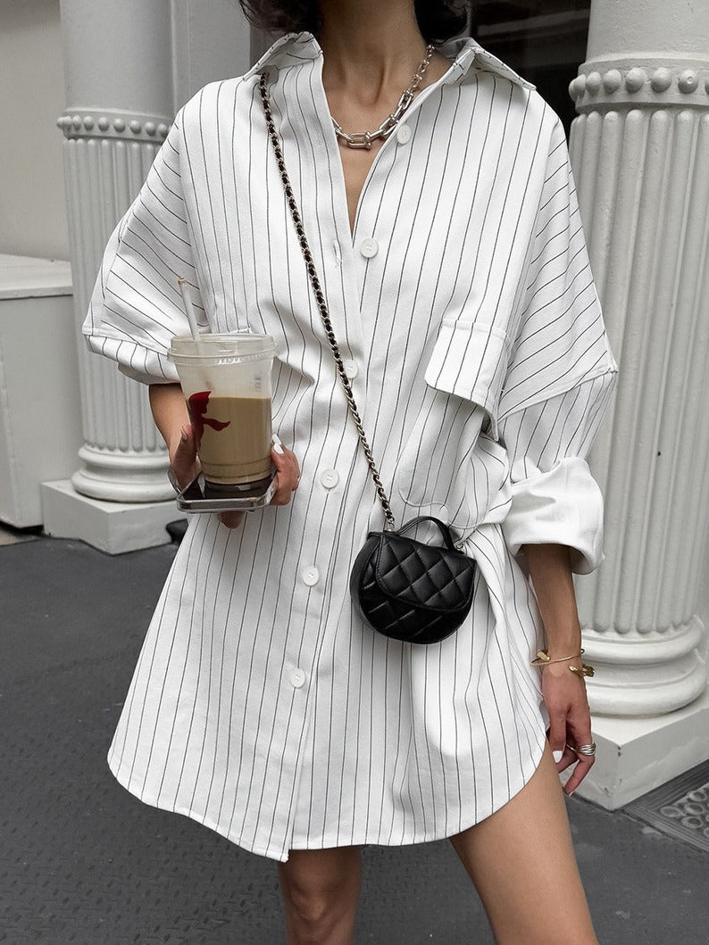 Oversized striped shirt dress Lune London for women